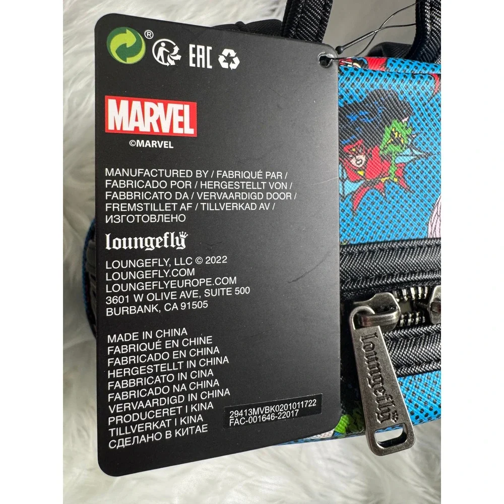 Loungefly‎ Marvel Woman Comics Mini Backpack Blue  Adjustable Straps#265